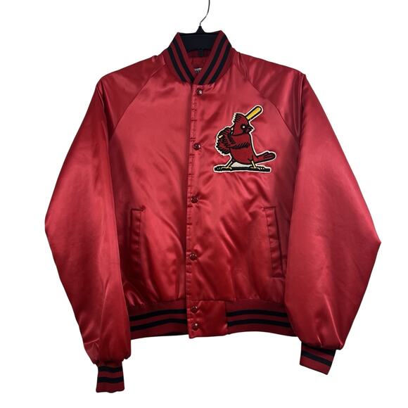 Chalk Line Vintage Red Satin Bomber Jacket St. Louis Cardinals MLB Medium - Picture 1 of 15